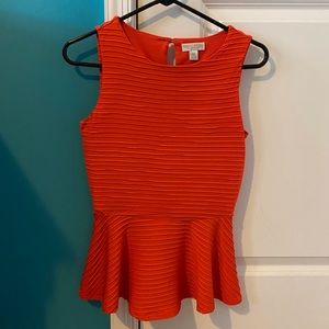 Bisou Bisou Textured Peplum Sleeveless Top